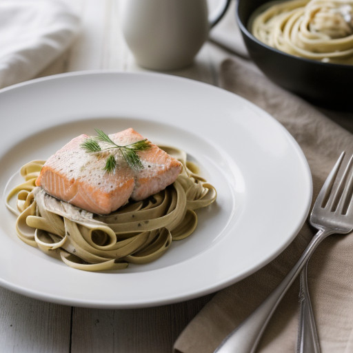 Salmon Fettuccine recipe image