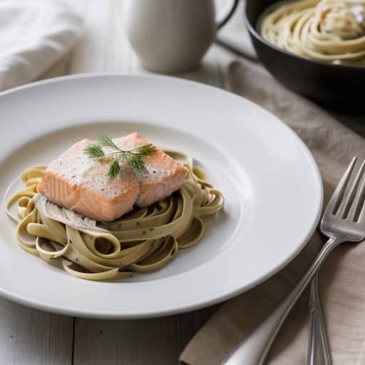 Salmon Fettuccine recipe image