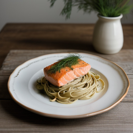 Salmon Fetuccine With Dill - Bon Appetit recipe image