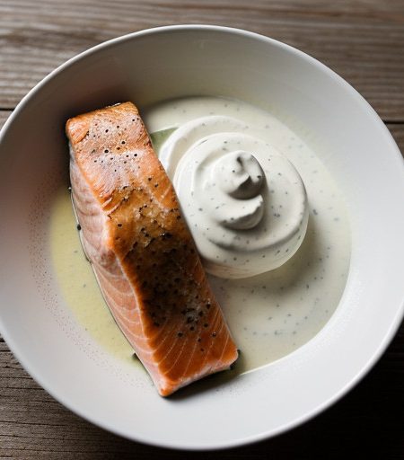 Salmon Fillets With Mustard Cream Sauce recipe image
