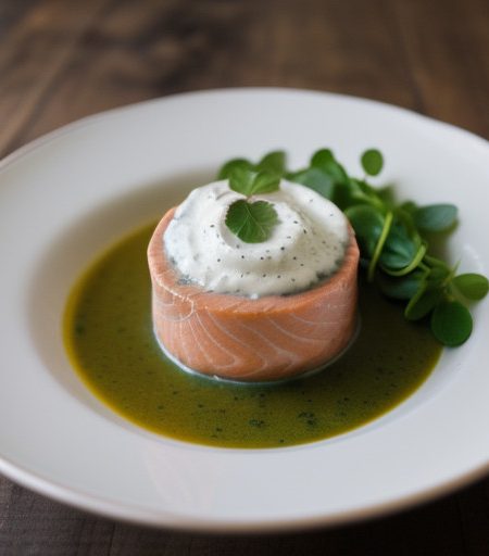 Salmon Mousse With Watercress Sauce recipe image
