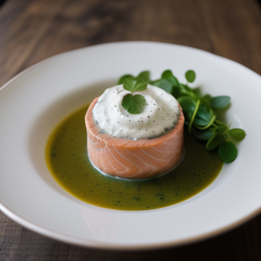 Salmon Mousse With Watercress Sauce recipe image