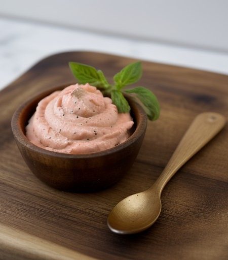 Salmon Mousse and Quick Fresh Tomato Sauce recipe image