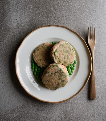 Salmon Patties With Creamed Peas recipe image