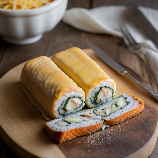 Salmon Rolls With Cheese Sauce recipe image