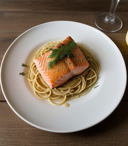 Salmon Scampi With Wine recipe image