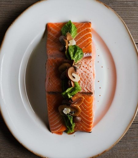 Salmon & Shiitakes Steamed in Romaine recipe image