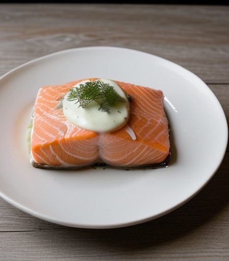 Salmon Slices Baked in Cream recipe image