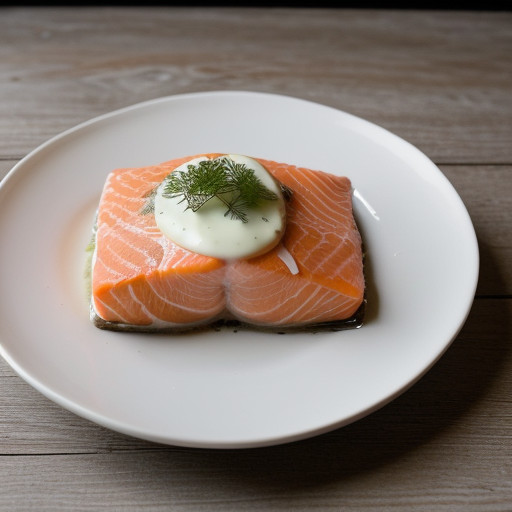 Salmon Slices Baked in Cream recipe image