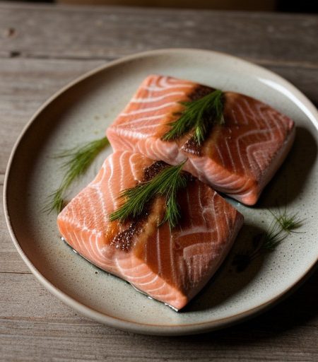 Salmon Steaks Almondine recipe image