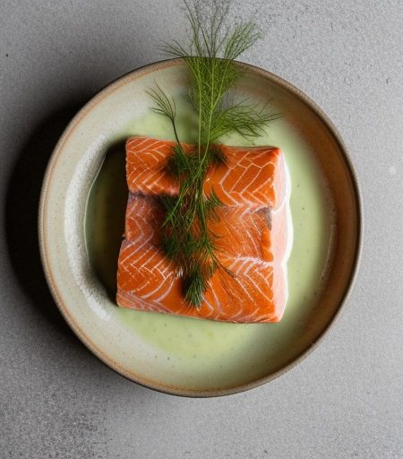 Salmon Steaks With Cucumber Dill Sauce recipe image