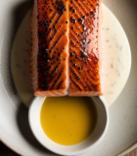 Salmon Steaks With Wine Sauce recipe image
