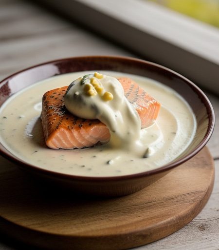 Salmon Steaks With Wine Sauce *** Mm recipe image