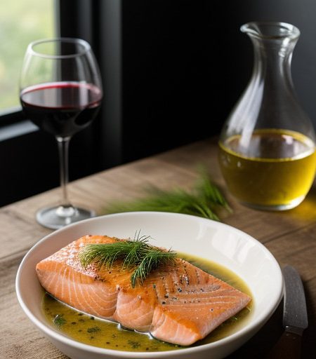 Salmon Steaks With Wine Sauce ( Mw recipe image
