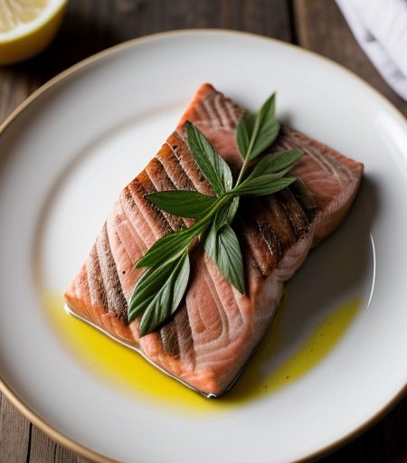 Salmon Steaks in Herb Blankets recipe image