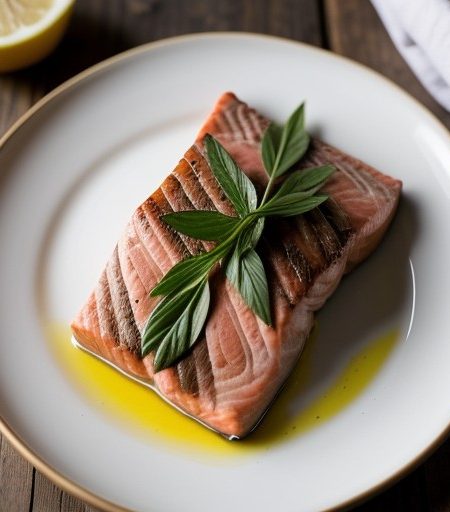Salmon Steaks in Herb Blankets recipe image