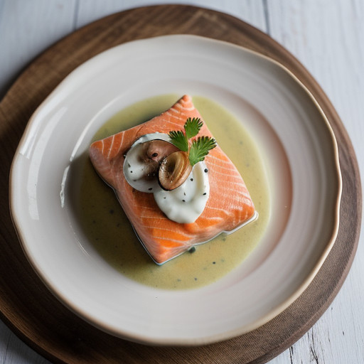Salmon With 2 Purees recipe image