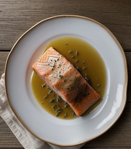 Salmon With 2 Purees recipe image