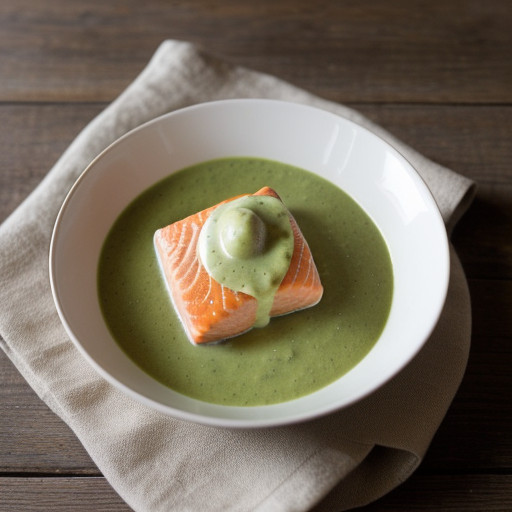 Salmon With Asparagus Sauce recipe image