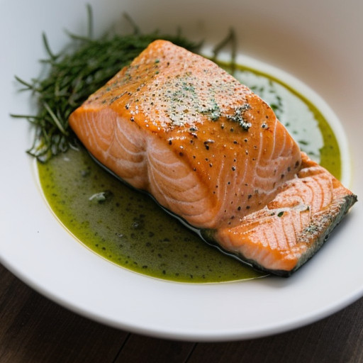 Salmon With Chive and Herb Sauce recipe image