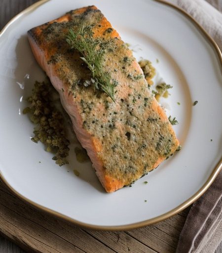 Salmon With Fines Herbes Stuffing recipe image