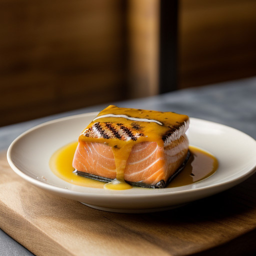 Salmon With Ginger-Orange Mustard Glaze recipe image