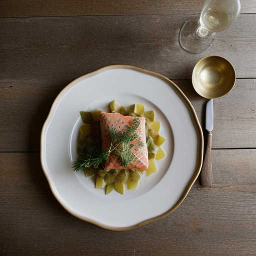 Salmon With Spring Herbs~ Potatoes & Horser recipe image