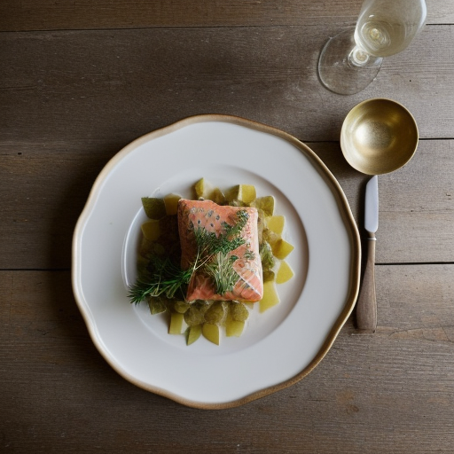Salmon With Spring Herbs~ Potatoes & Horser recipe image
