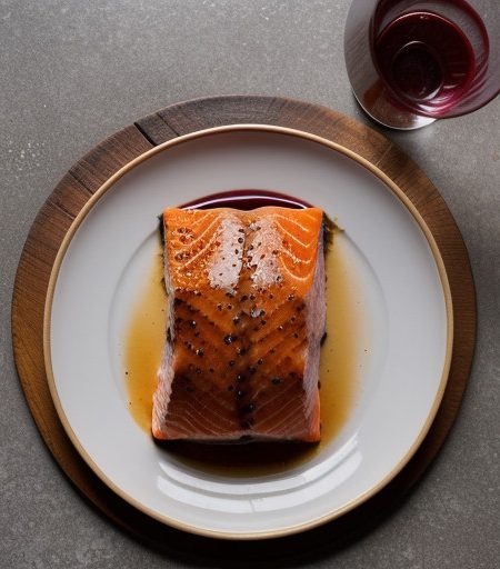 Salmon in Red Wine With Apricots recipe image