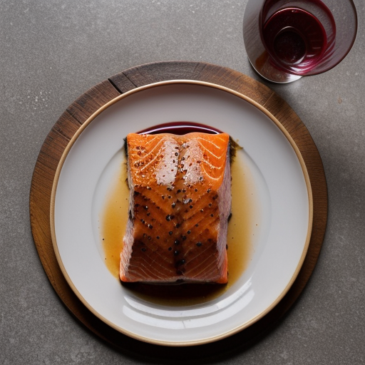 Salmon in Red Wine With Apricots recipe image