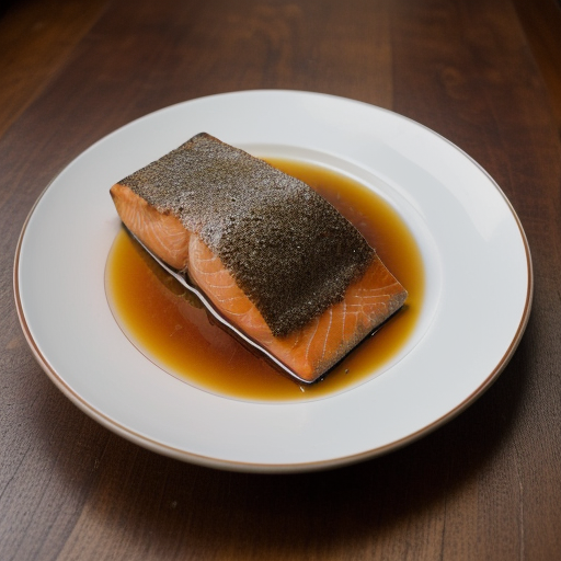 Salmon in Red Wine With Apricots recipe image