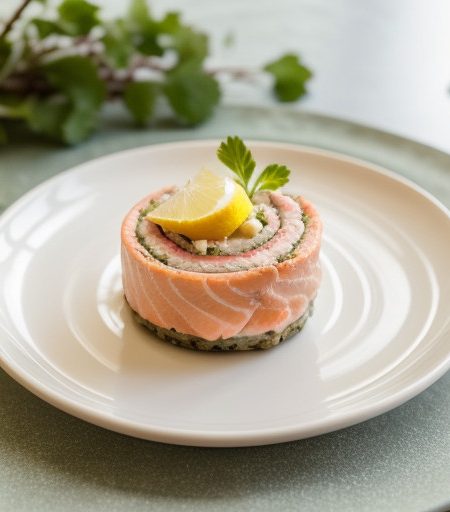 Salmon or Turkey Breast Pinwheels recipe image