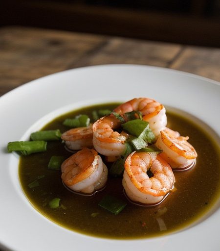 Santa Fe Shrimp With Green Chile Tequila Sauc recipe image