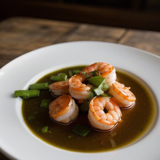 Santa Fe Shrimp With Green Chile Tequila Sauc recipe image