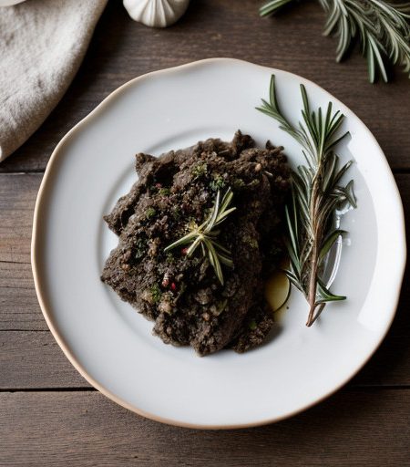 Sat-Dinner: Lamb With Olive Pepper Tapenade recipe image