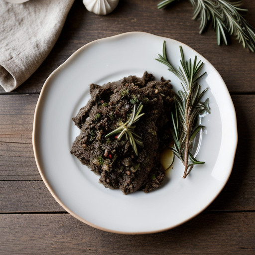 Sat-Dinner: Lamb With Olive Pepper Tapenade recipe image