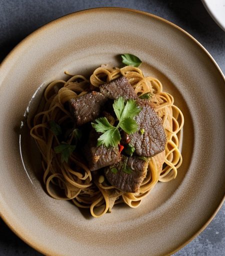 Satay Style Beef & Pasta recipe image
