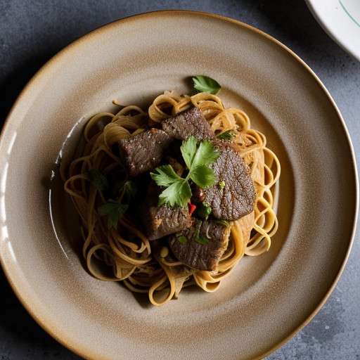 Satay Style Beef & Pasta recipe image