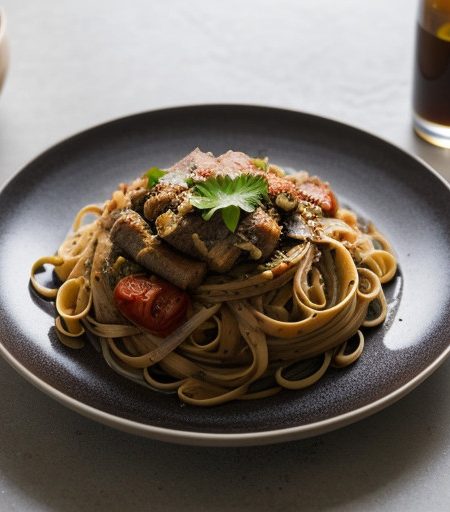 Saucy Turkey and Pepper Fettuccine recipe image