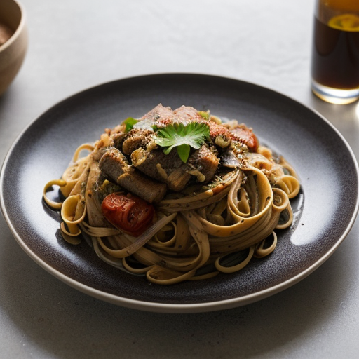 Saucy Turkey and Pepper Fettuccine recipe image