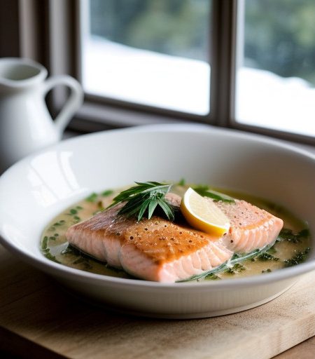 Saumon en Paupiette Au Beurre Blanc recipe image