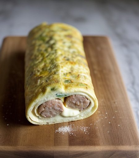 Sausage Apple Omelet Roll recipe image