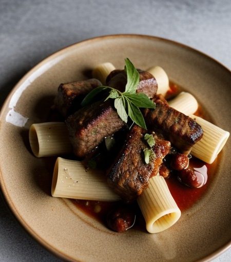 Sausage, Beef, and Ribs With Rigatoni recipe image