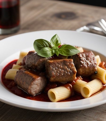 Sausage, Beef, and Ribs With Rigatoni recipe image