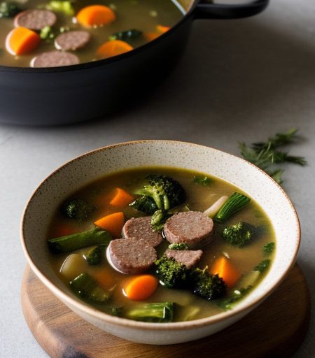 Sausage Broccoli Minestrone Soup recipe image