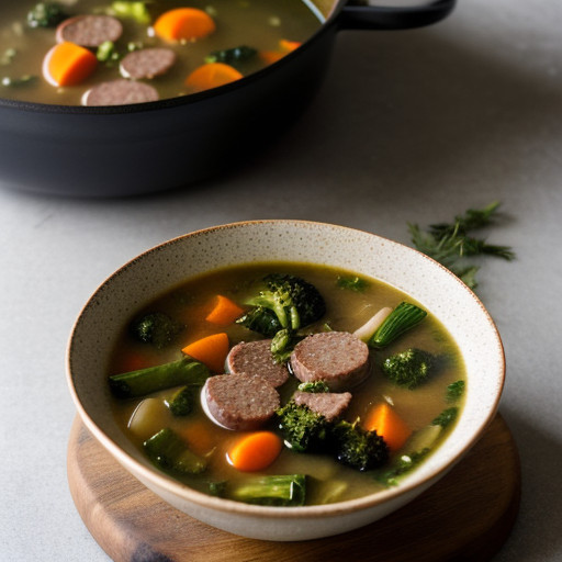 Sausage Broccoli Minestrone Soup recipe image