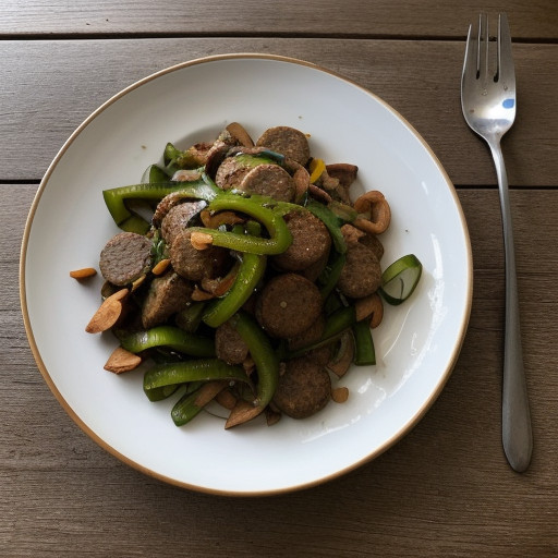 Sausage~ Green Peppers & Onions recipe image