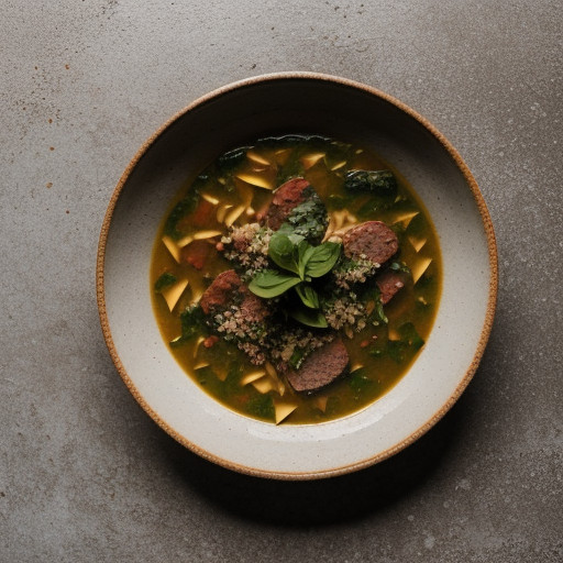 Sausage, Spinach, and Pastina Soup recipe image