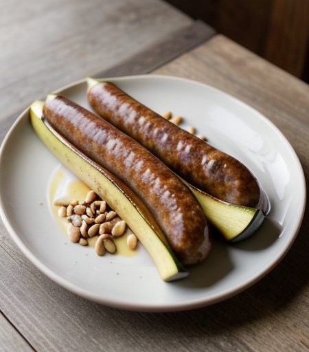 Sausage-Stuffed Zucchini recipe image