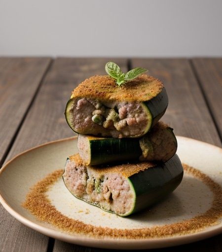 Sausage-Stuffed Zucchlnl recipe image